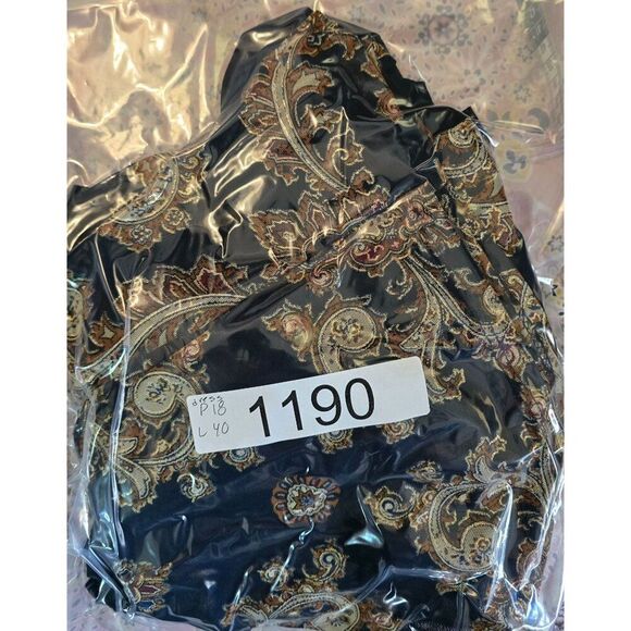 2-Piece Navy Dress  Gold Paisley Jacket - Size 8 - Made In USA elegant classic - Picture 16 of 16